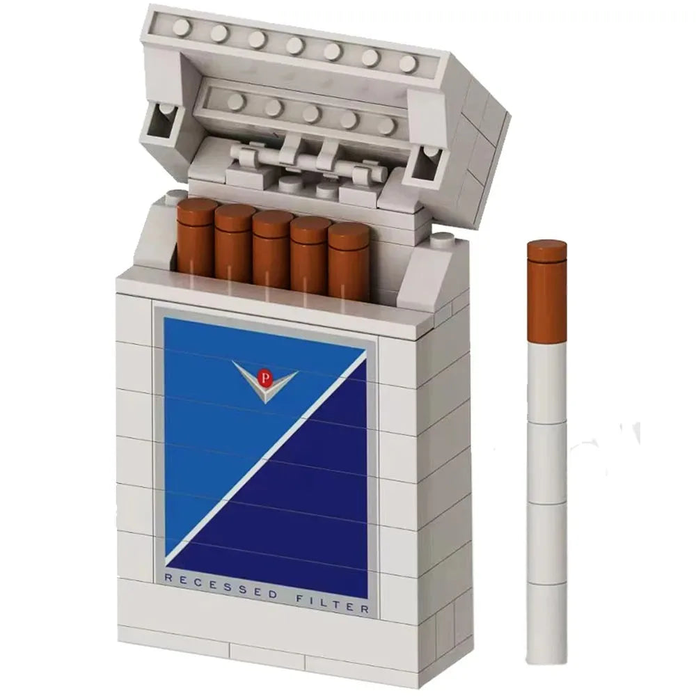 MOC Vintage Cigarette Pack Building Bricks Collection Model Creative Simulation Smoke Case Toy Funny Cool Gift for Adults