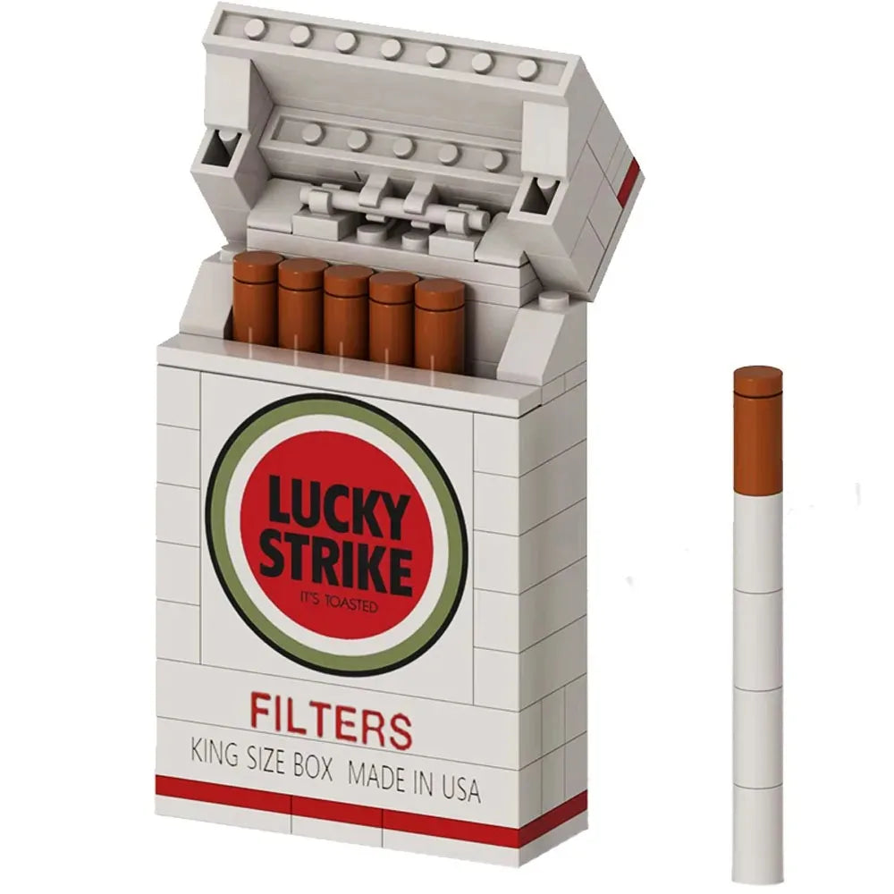 MOC Vintage Cigarette Pack Building Bricks Collection Model Creative Simulation Smoke Case Toy Funny Cool Gift for Adults