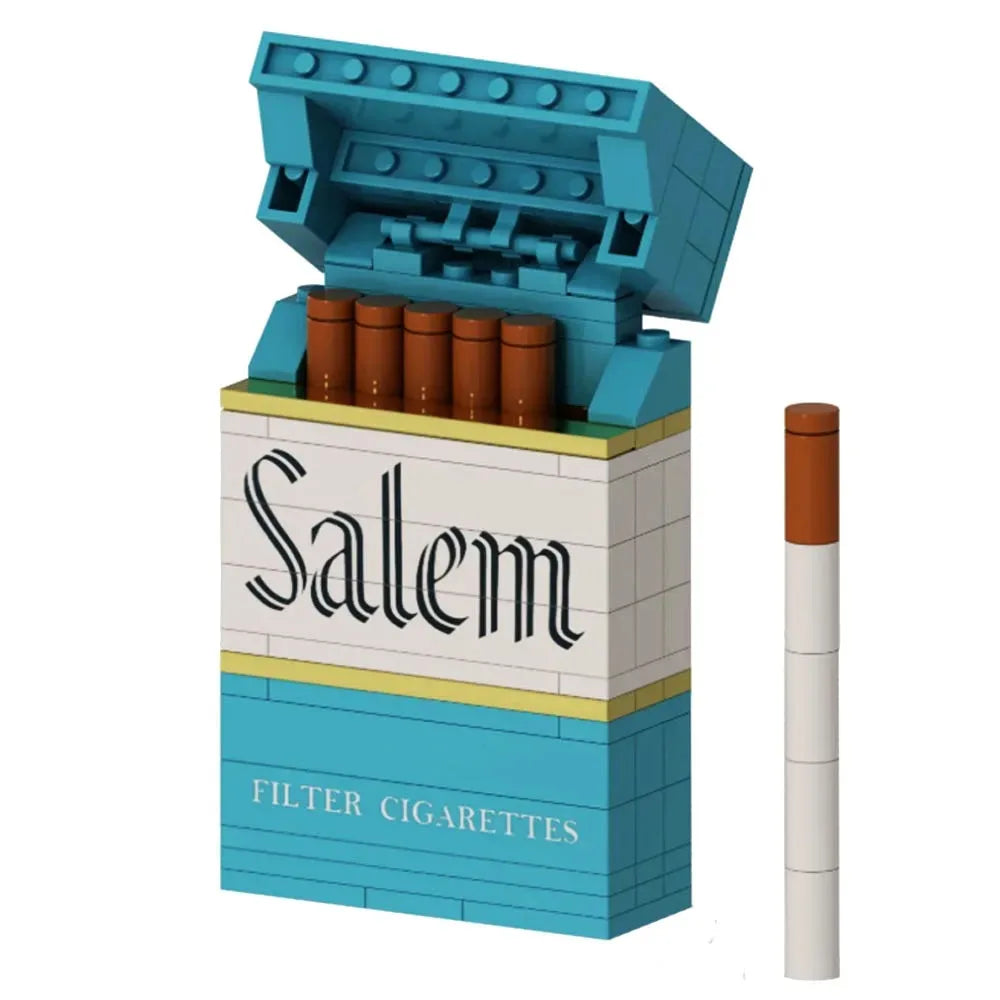 MOC Vintage Cigarette Pack Building Bricks Collection Model Creative Simulation Smoke Case Toy Funny Cool Gift for Adults