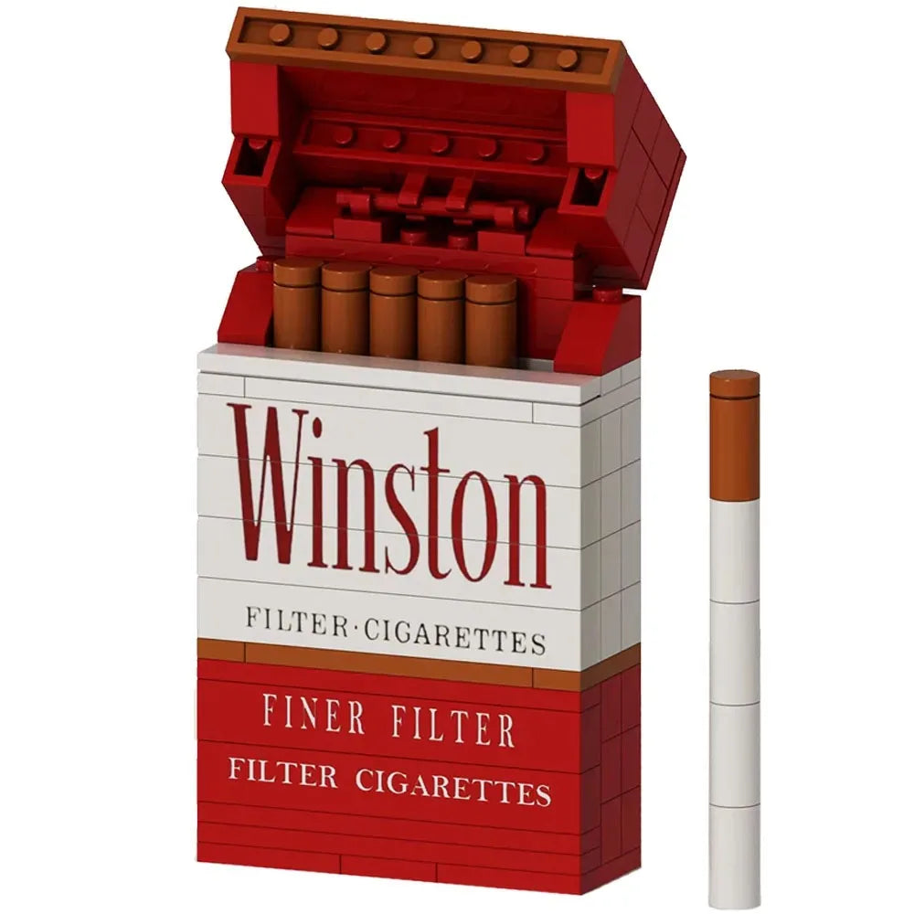 MOC Vintage Cigarette Pack Building Bricks Collection Model Creative Simulation Smoke Case Toy Funny Cool Gift for Adults