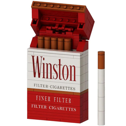 MOC Vintage Cigarette Pack Building Bricks Collection Model Creative Simulation Smoke Case Toy Funny Cool Gift for Adults