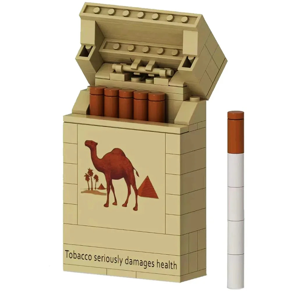 MOC Vintage Cigarette Pack Building Bricks Collection Model Creative Simulation Smoke Case Toy Funny Cool Gift for Adults